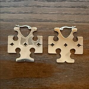 Silver stainless Geometric Cutout Earrings